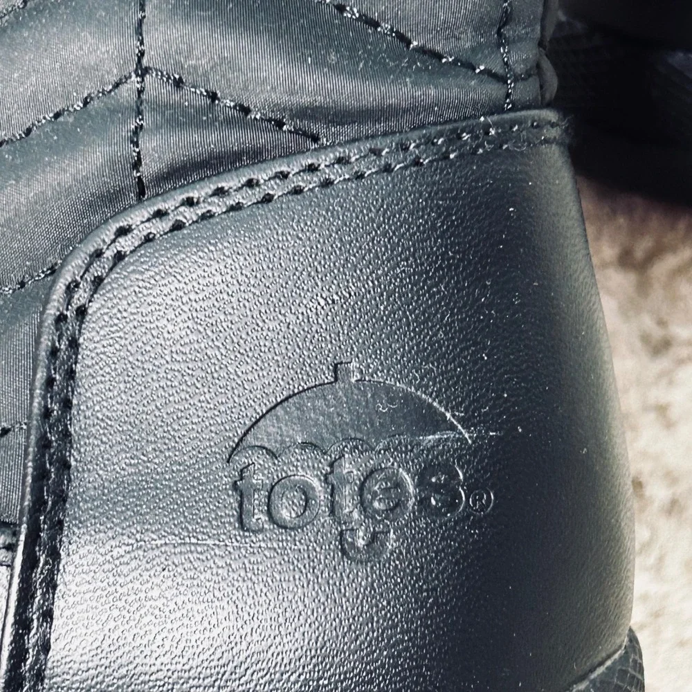 Totes Womens Jodi Black‎ Quilted Waterproof Winter Boots Faux Fur Lined Size 7